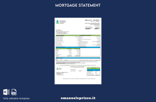 modello di estratto conto ipotecario bancario Standard Chartered Bank di Hong Ko